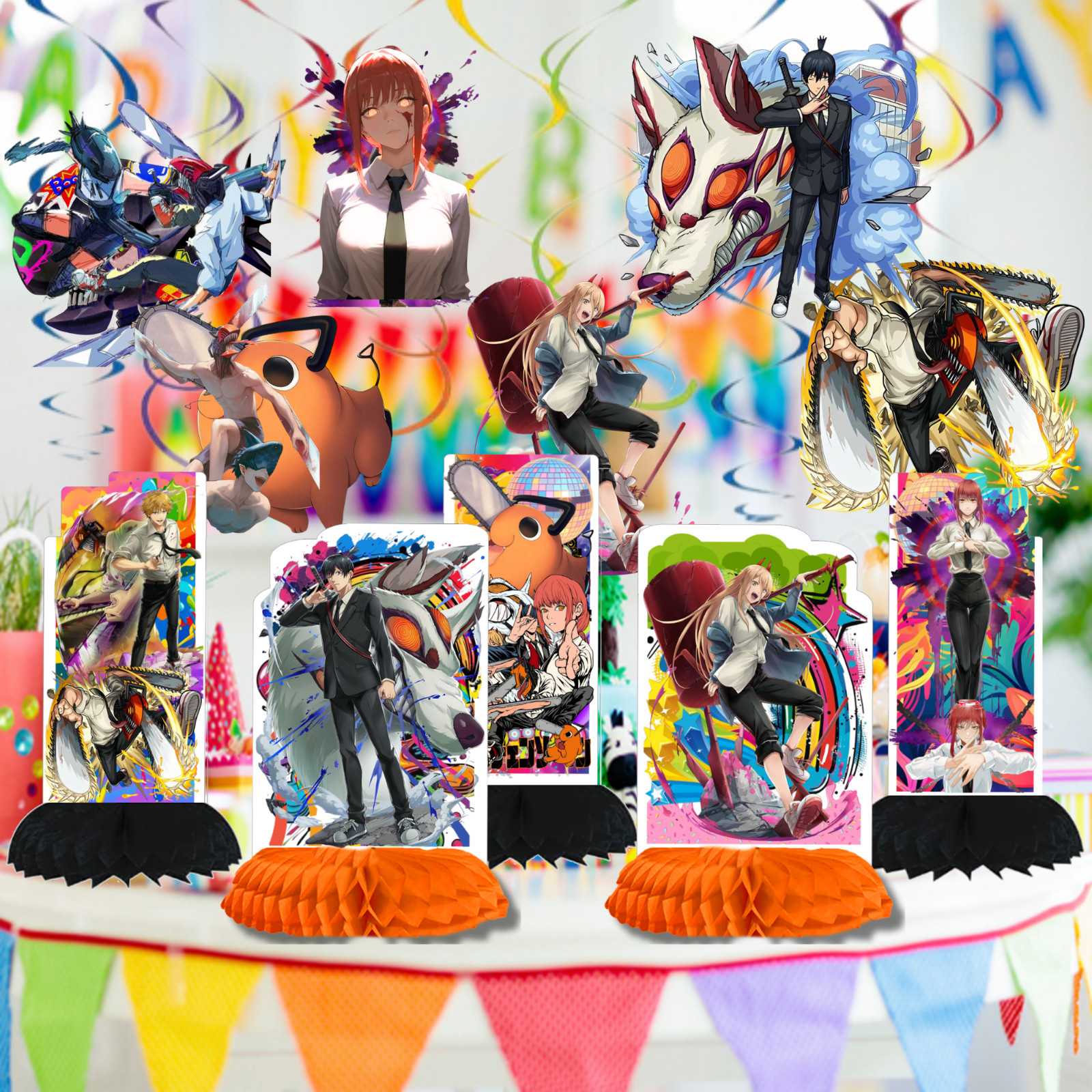 CHAINSAW MAN birthday party supplies favor centerpiece decoration event theme