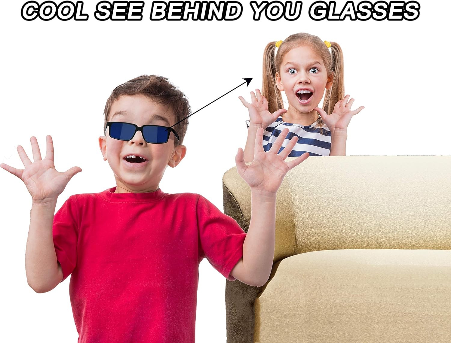 12 Spy Mirror Look Behind Sunglasses – Detective Gadget Magic Trick Party Toys