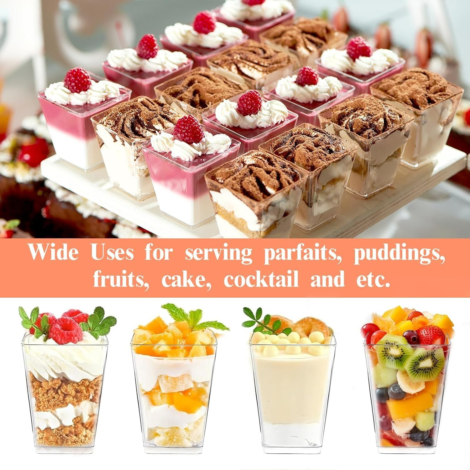 Lightweight 20 Pack 5 oz Dessert Cups with Lids – Perfect for Catered Events