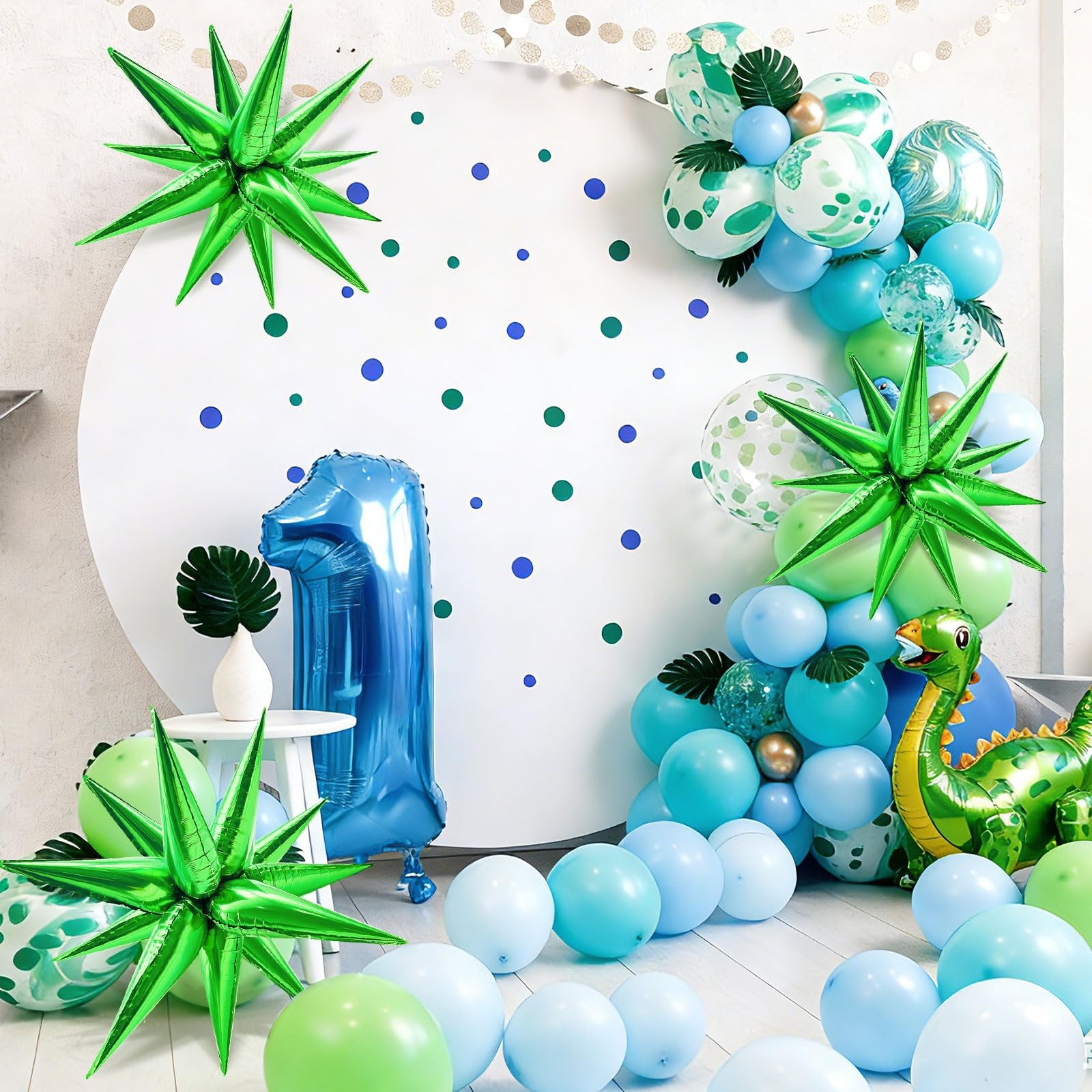 60Pcs Star Balloons Foil Cone Balloons Party Decorations for St Patricks Green