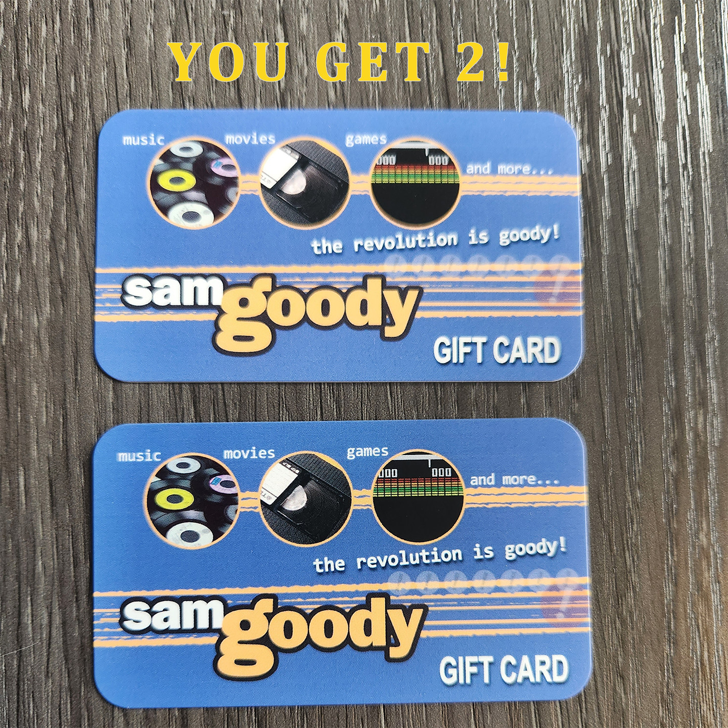 (2) Sam Goody Prank Gag Gift Card – Birthday Christmas Graduation Gag gift FUNNY