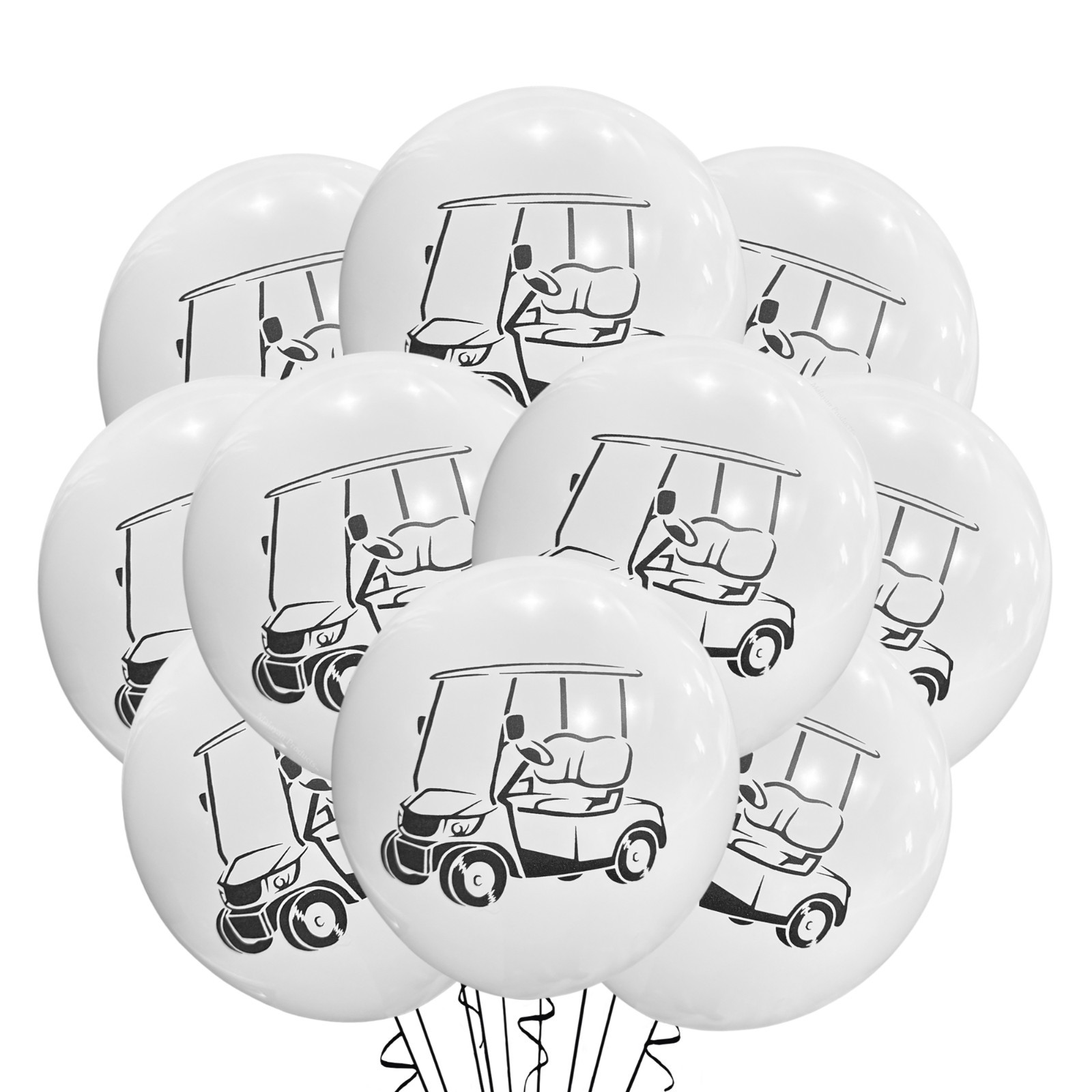 12ct Golf Cart Balloon Birthday Theme Party Supply Decoration Golfing Event
