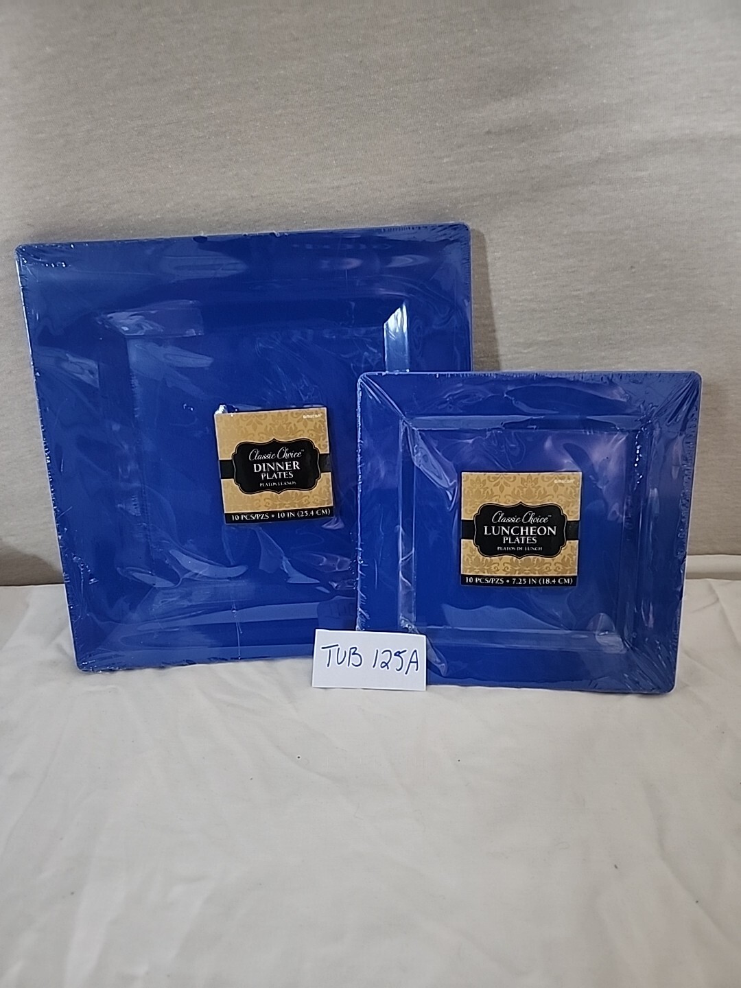 Amscan Royal Blue 10″ And 7.25″ Square Plastic Plates