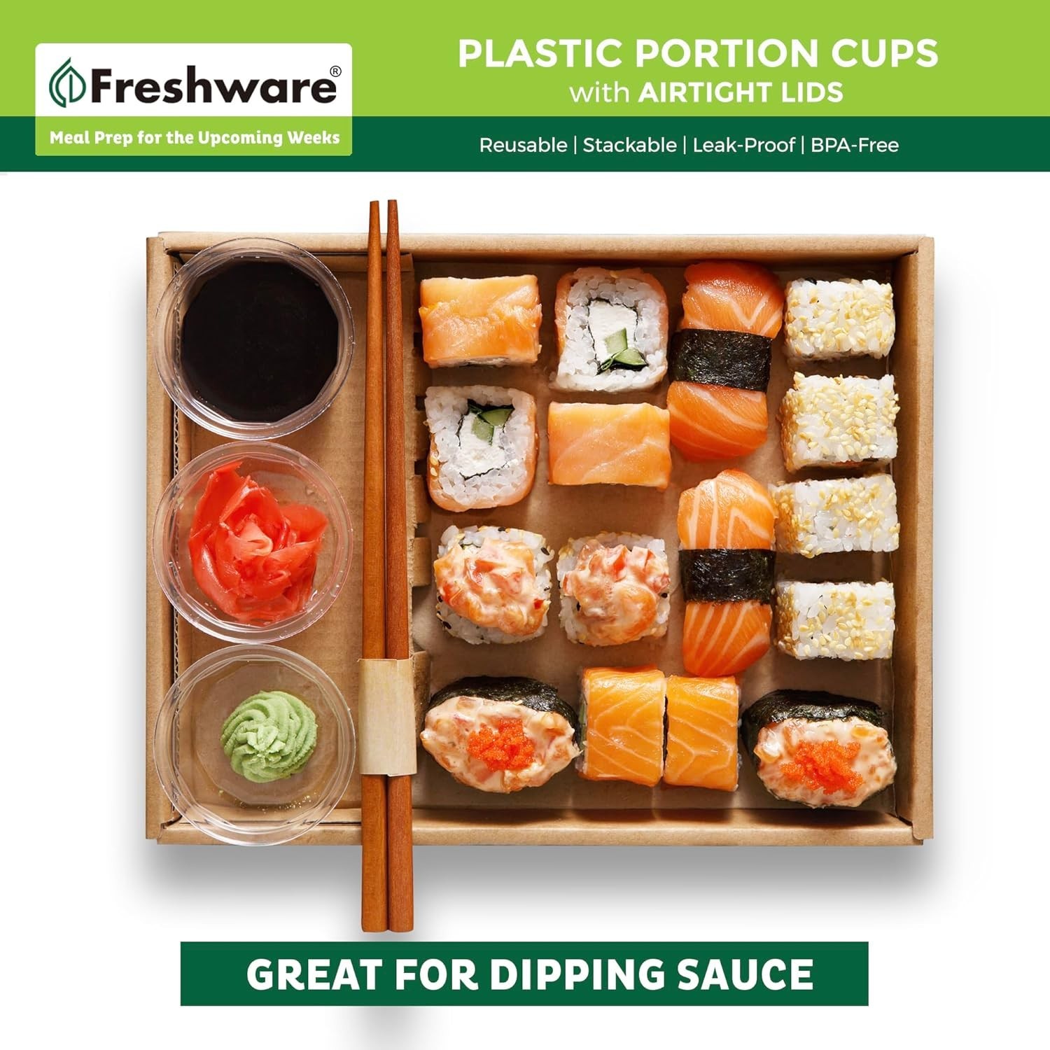 Plastic Portion Cups with Lids [2 Ounce, 200 Sets] Disposable Plastic Cups fo…