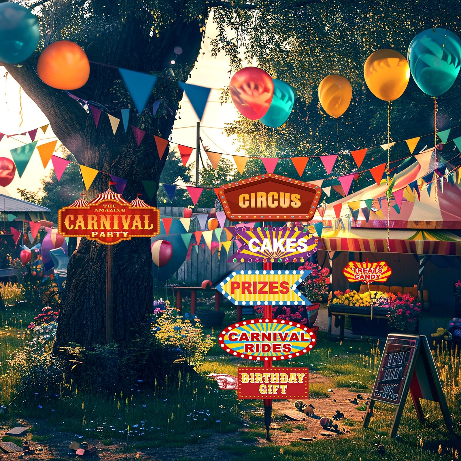30 Pieces Circus Carnival Party Decoration Directional Signs Decor Theme