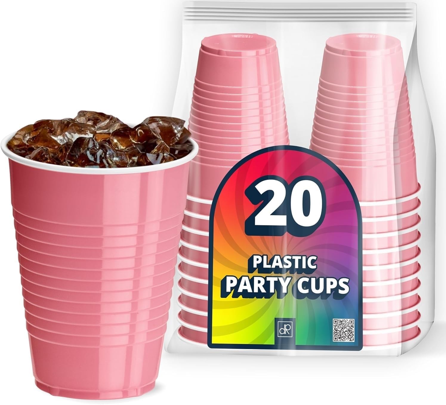 Party Cups 12 oz Disposable Plastic Cups for Birthday Party Bachelorette Camping