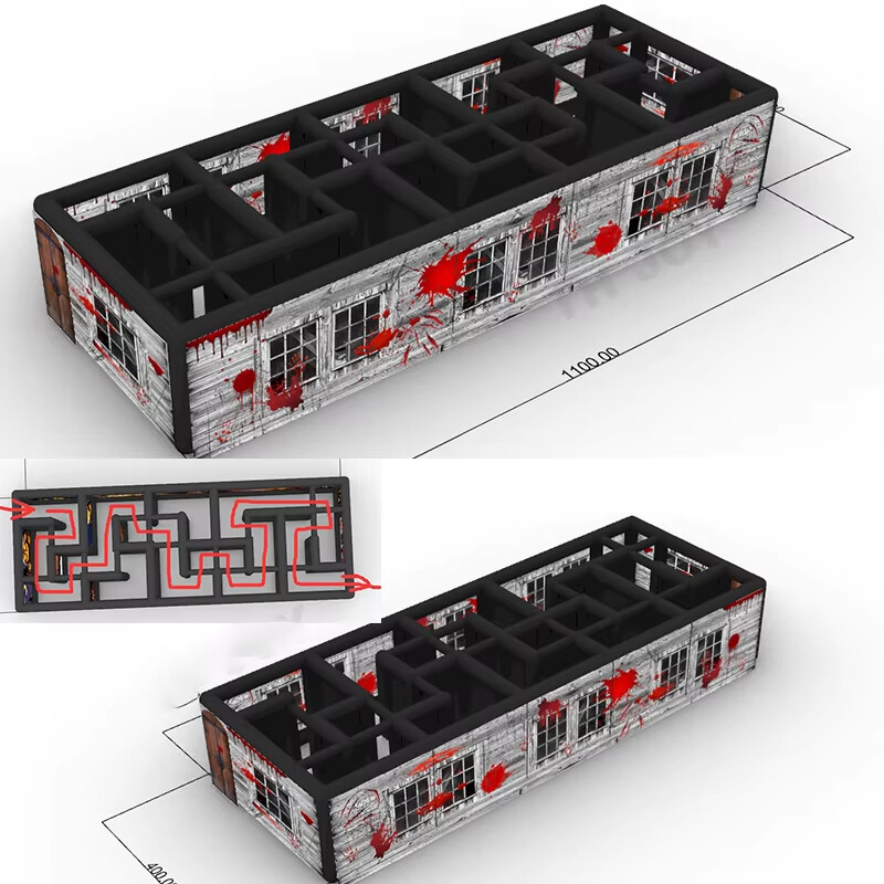6x3m Indoor Outdoor Halloween Haunted House Maze Inflatable Labyrinth Maze Game