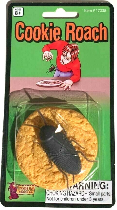COOKIE ROACH Surprise Cockroach Bug Hidden Under Fake Funny Prank Joke Toy Gag