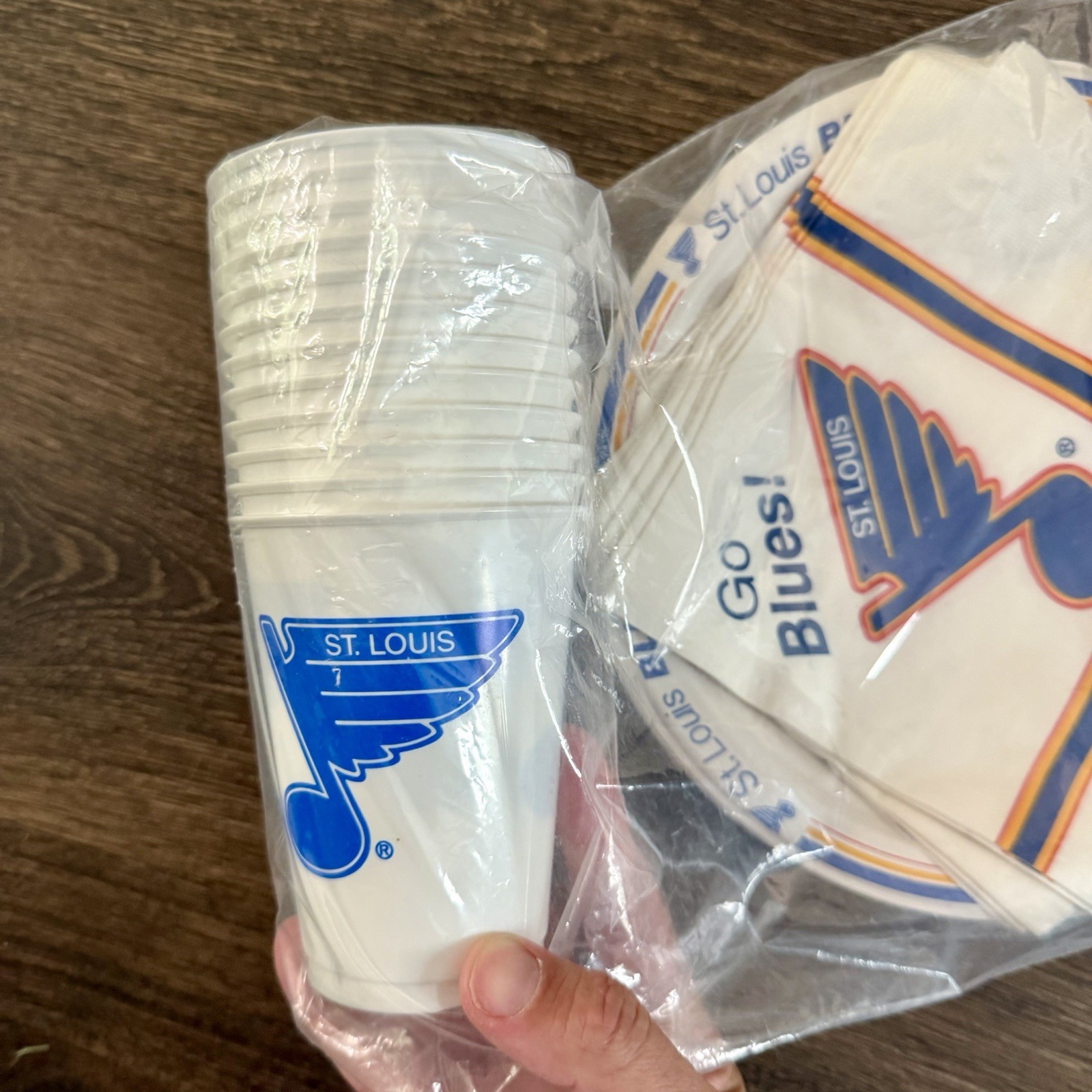 Vintage 1994 St Louis Blues NHL Party Pack Sealed Plates Cups Napkins Retro 90s