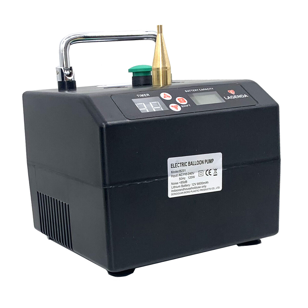 120W Electric Balloon Pump Inflator Digital Timer Air Blower Machine For Party