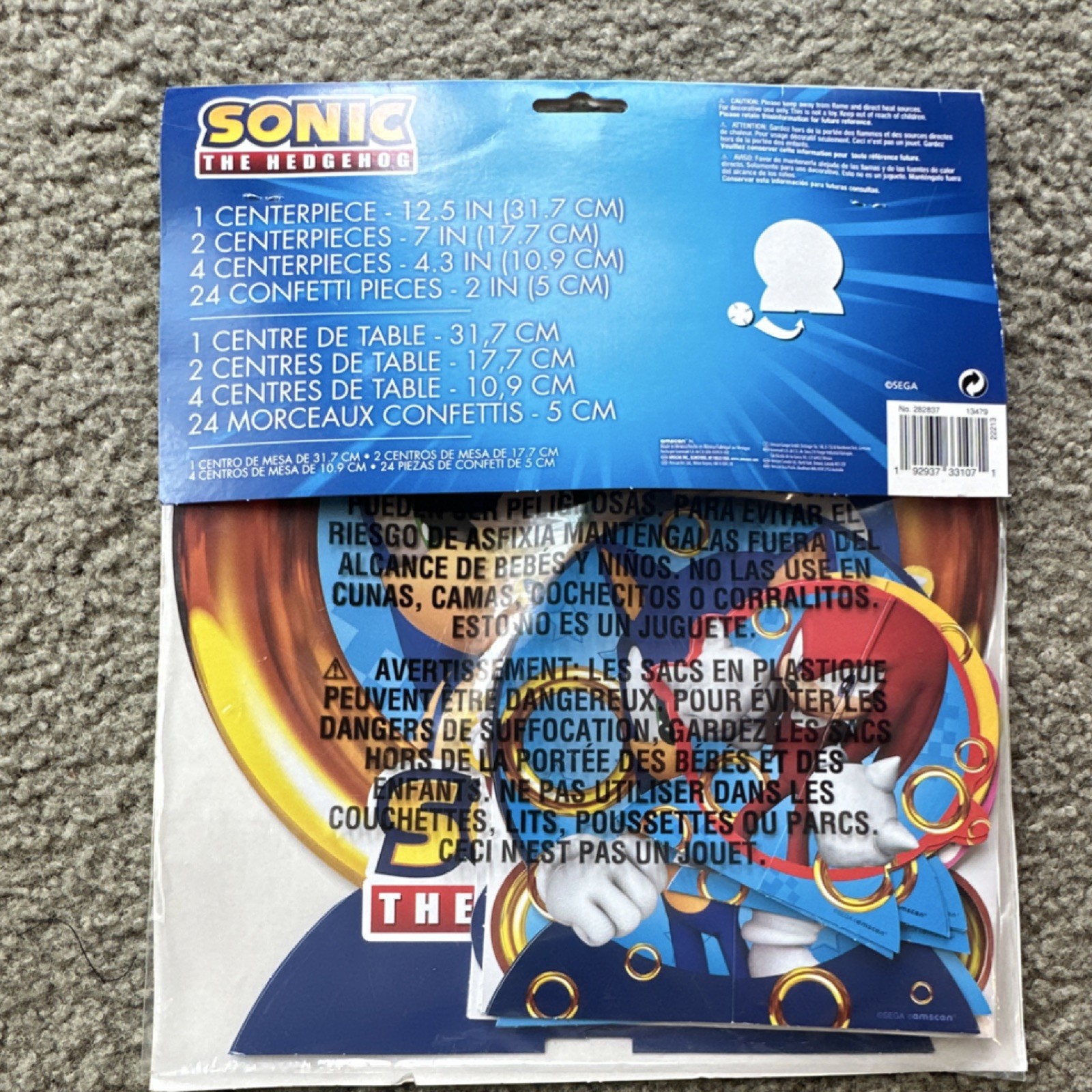 Amscan Sonic the Hedgehog Party Table Decorations Kit 31pcs Knuckles Tails Amy