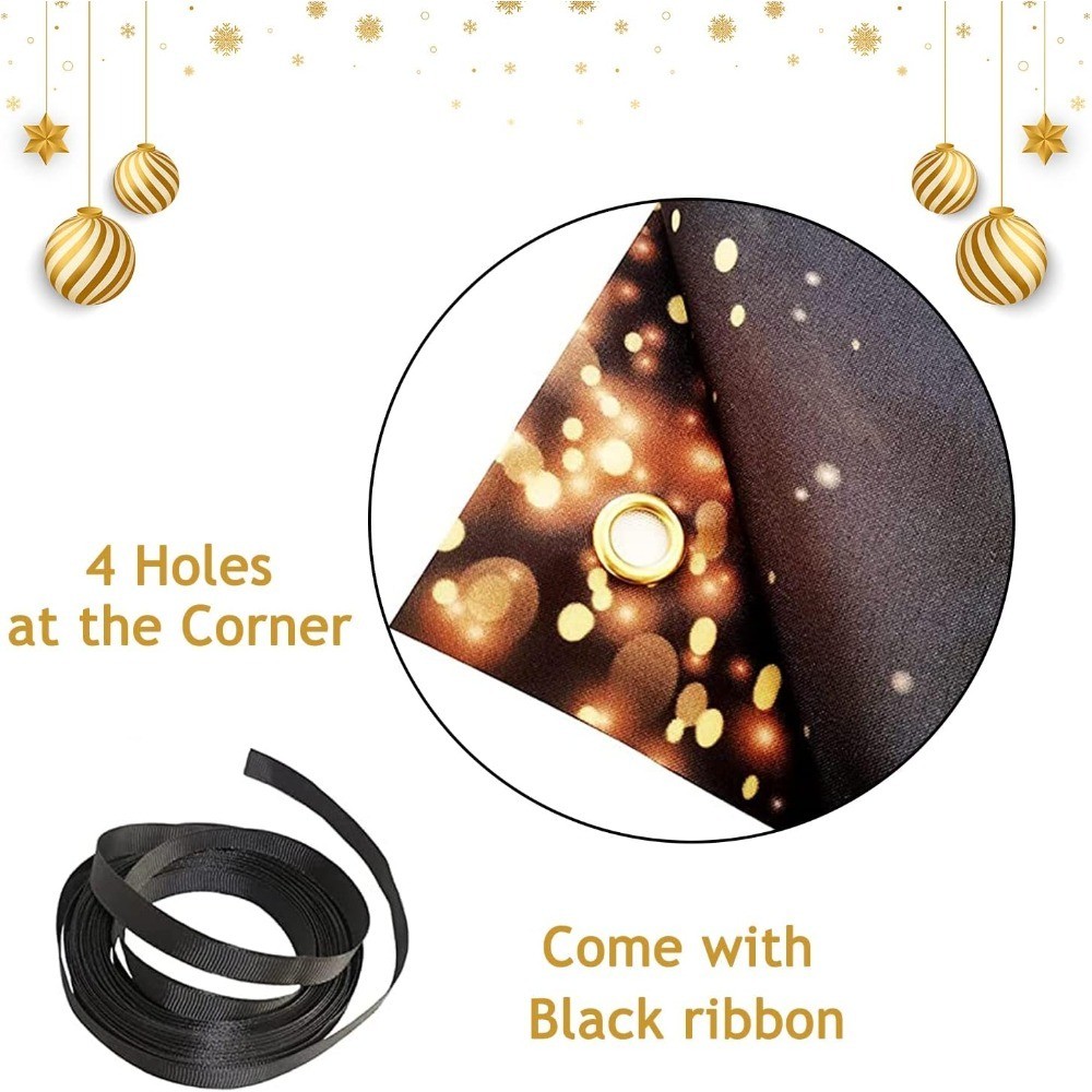 Happy New Year Banner for 2026 Party Decoration, Blackgold New Year Eve Banner