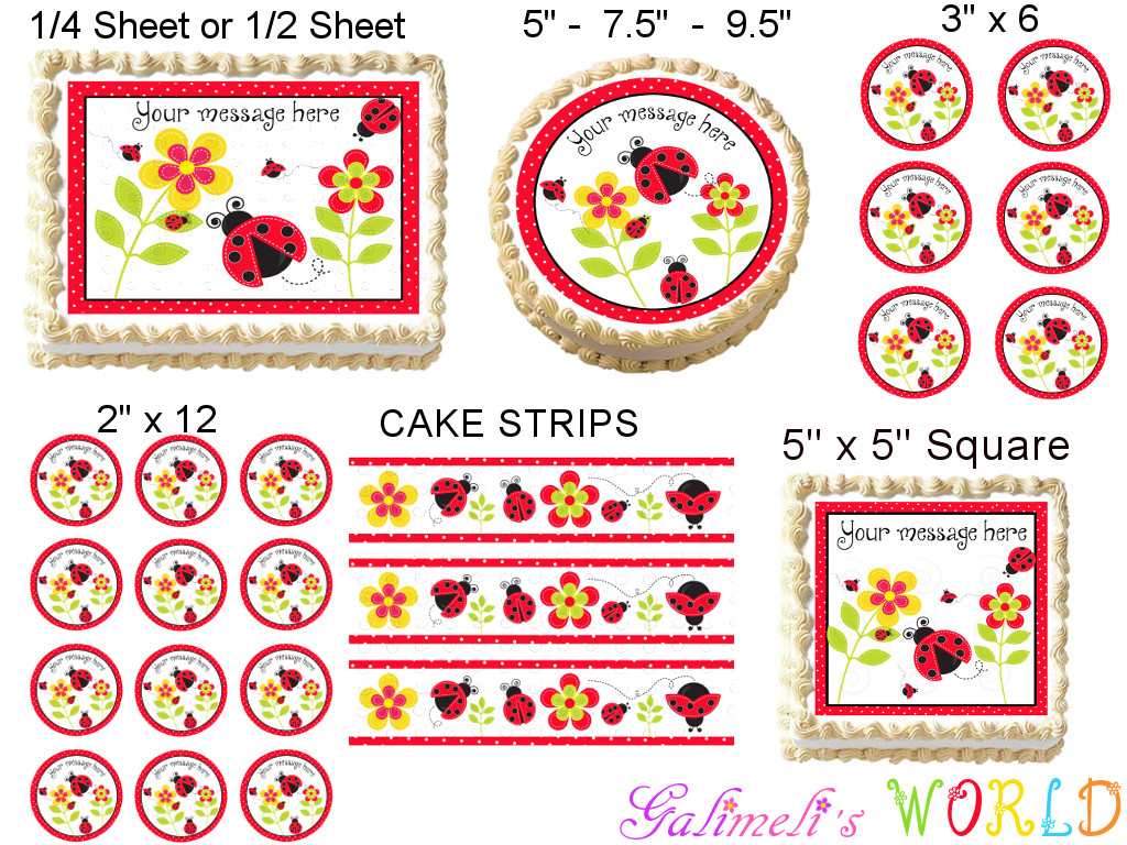 LADYBUG Lady bug Party Image Edible Cake topper