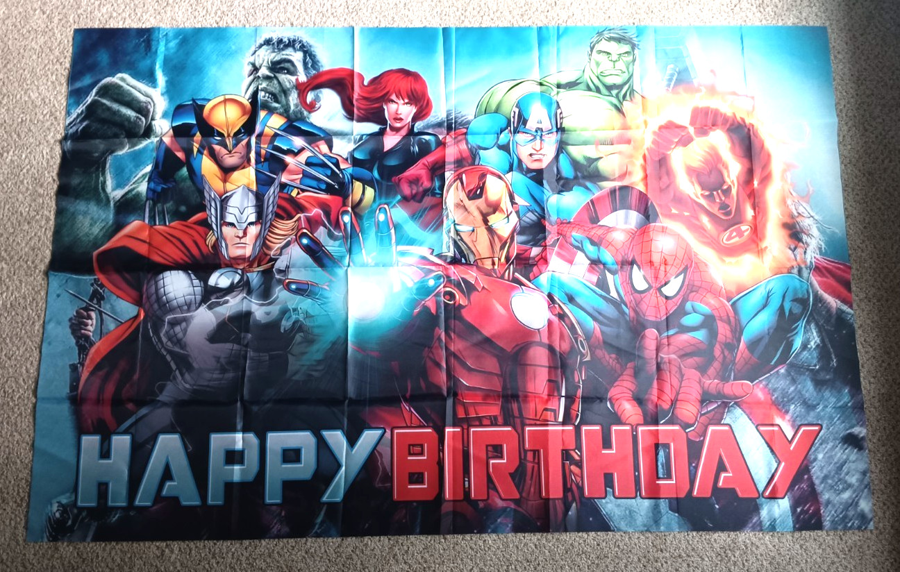 Marvel Superhero Avengers Banner Birthday Party Decor 38″ x 58.5″