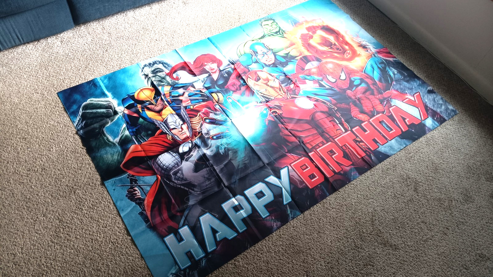 Marvel Superhero Avengers Banner Birthday Party Decor 38″ x 58.5″