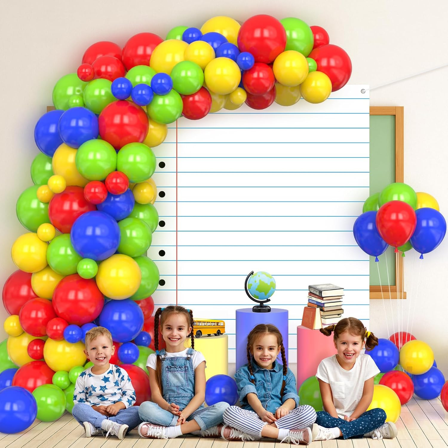 141Pcs Back to School Arch Kit Party Decorations Notebook Classroom Backdrop wit