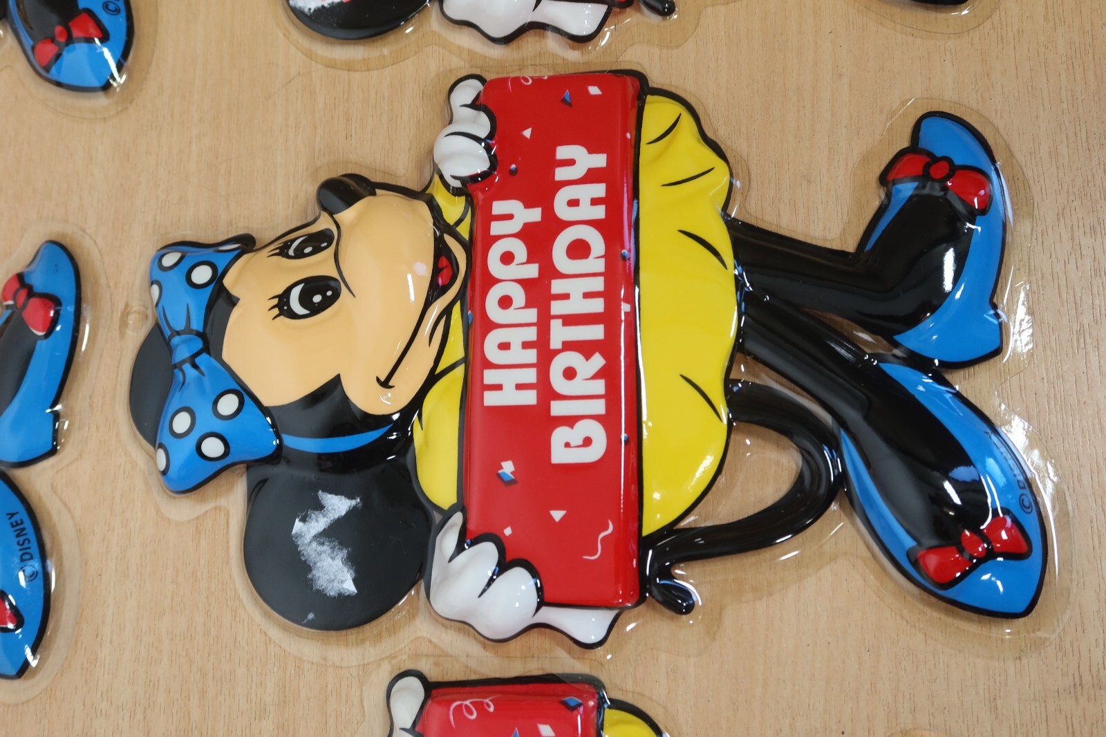 Vintage Disney Minnie Mouse Plastic Happy Birthday Party Wall Decorations 3D x10