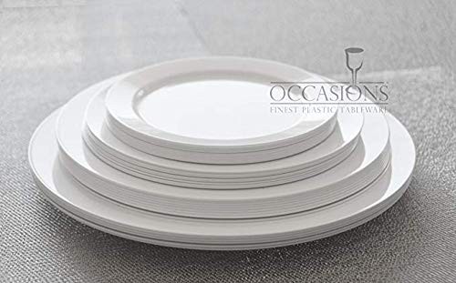 Occasions Finest Plastic Tableware 120 Plates Pack Heavyweight Disposable