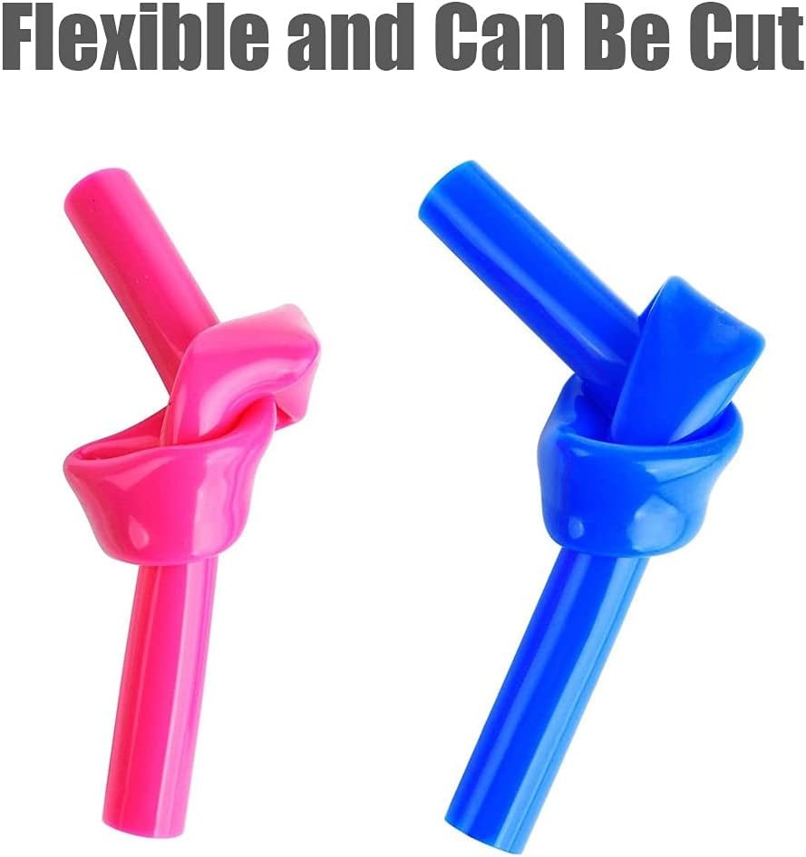 ALINK 15 inch Extra Long Reusable Silicone Straws, 5 Piece Set, Multicolor