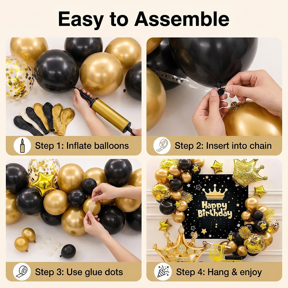 Gold Crown Foil Balloons for Royal Party King & Queen Birthday Wedding Baby Kids