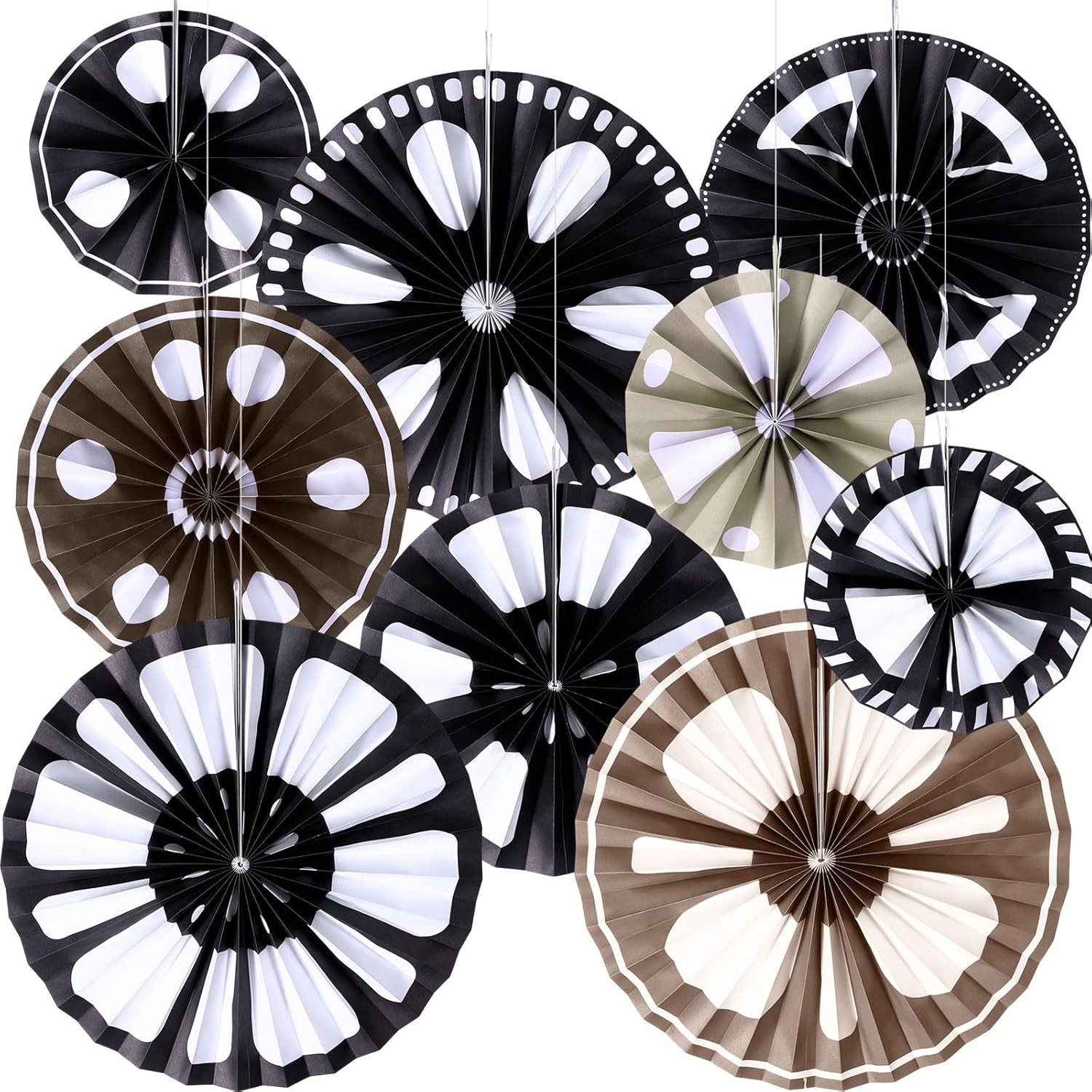 9 Pcs Movie Night Decorations Hanging Paper Fans Cinema Wall Decoration Film Ree