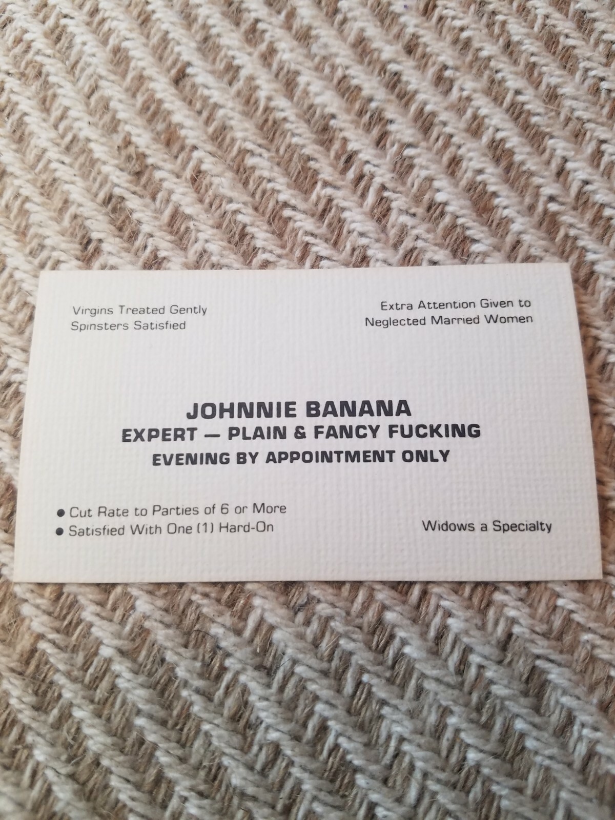 Adult Gag Business Cards