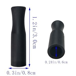 21Pcs Reusable Silicone Straw Tips, Stainless Straw Tips, Black Food Grade