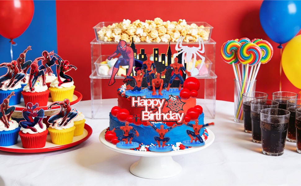 3D Spiderman Cake Decoration Marvel Super Hero Cake Topper Avengers Cake Topper