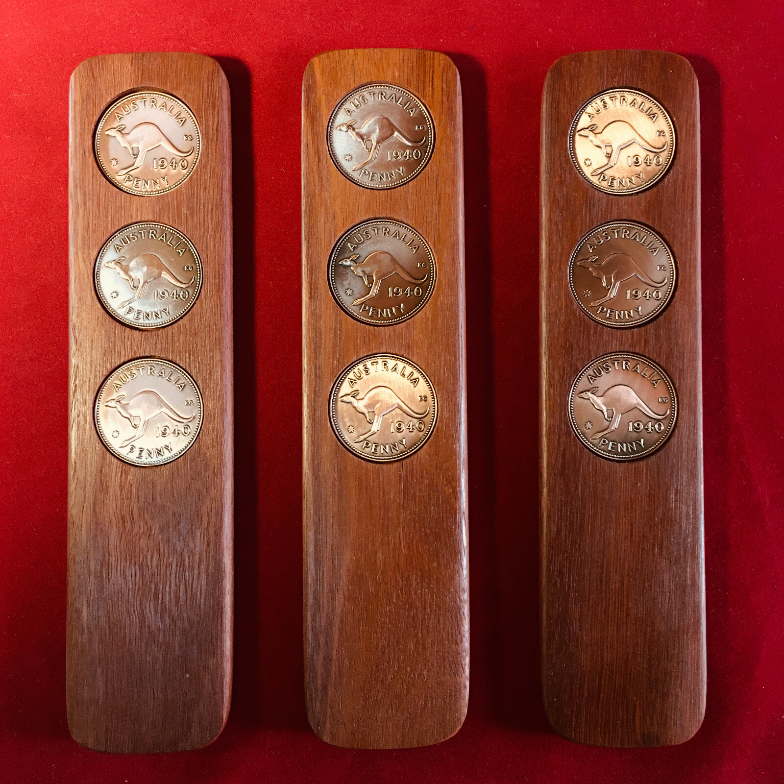 90th Anniversary Hardwood Two-Up Game Gift Present Wedding 1934 Australian Penny
