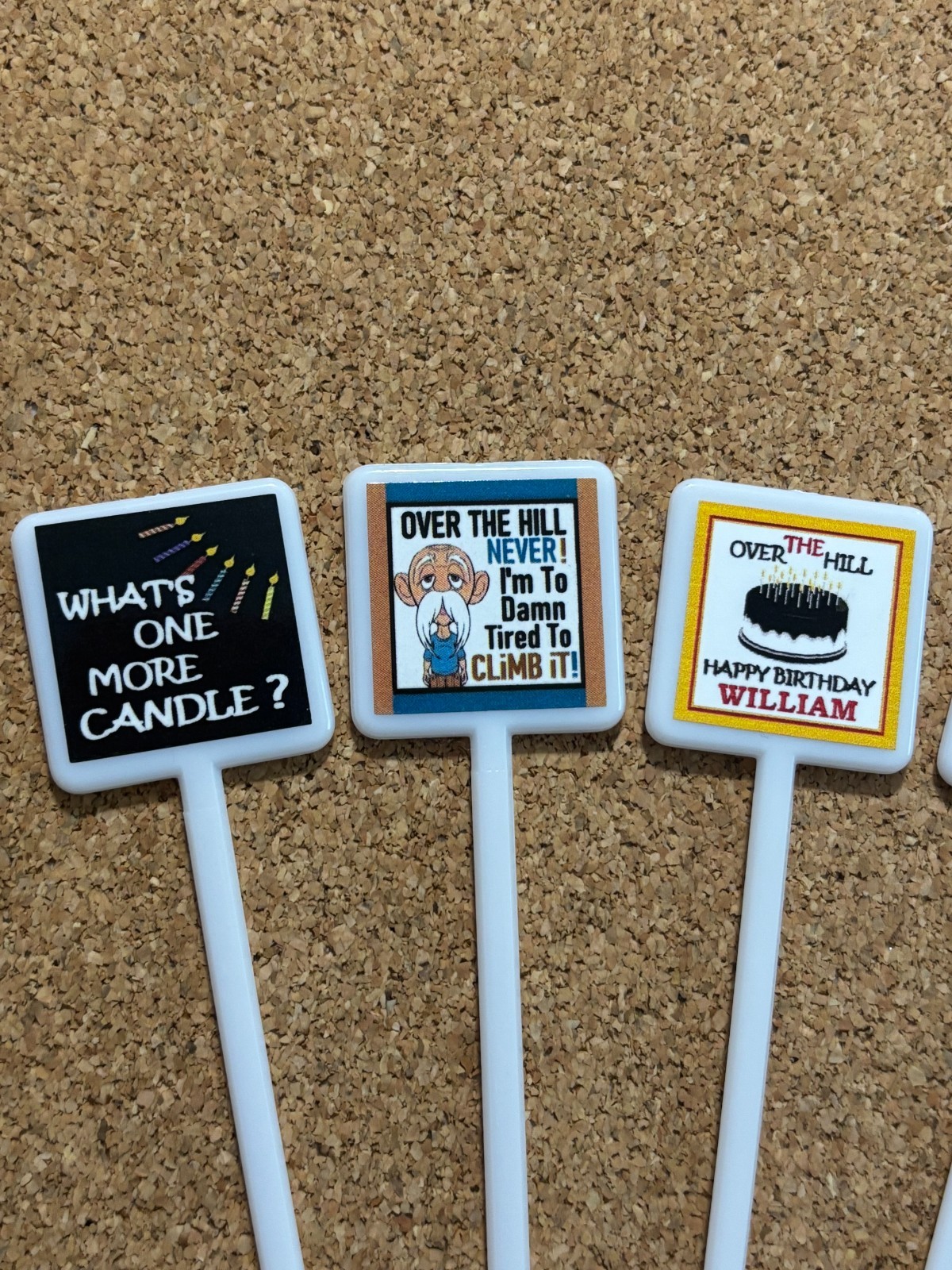 Birthday OVER THE HILL Cocktail Stirrers Gal / Guy Over The Hill Swizzle Sticks