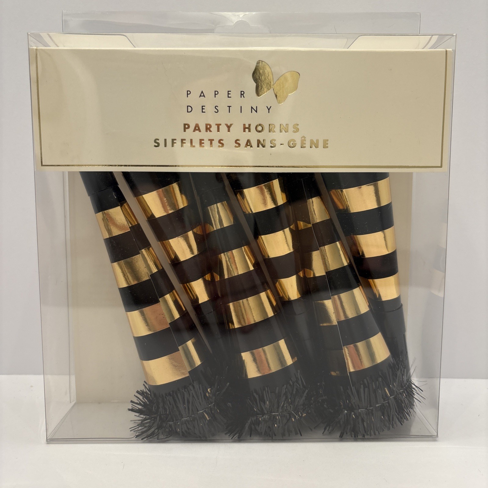 Paper Destiny My Mind’s Eye New Year’s Eve Party Horns Set of 6 New Gold