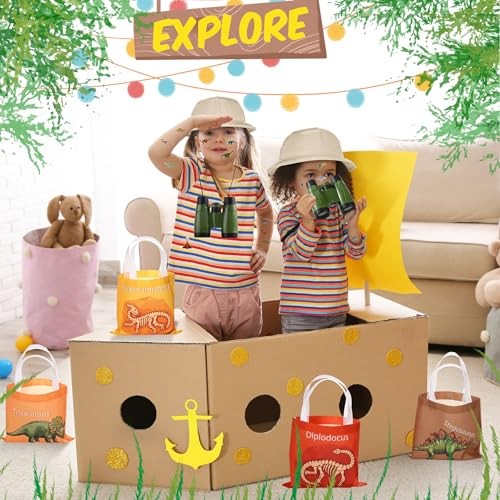 48 Pcs Kids Explorer Costume Set Include Plastic Kids Safari Hat Dinosaur