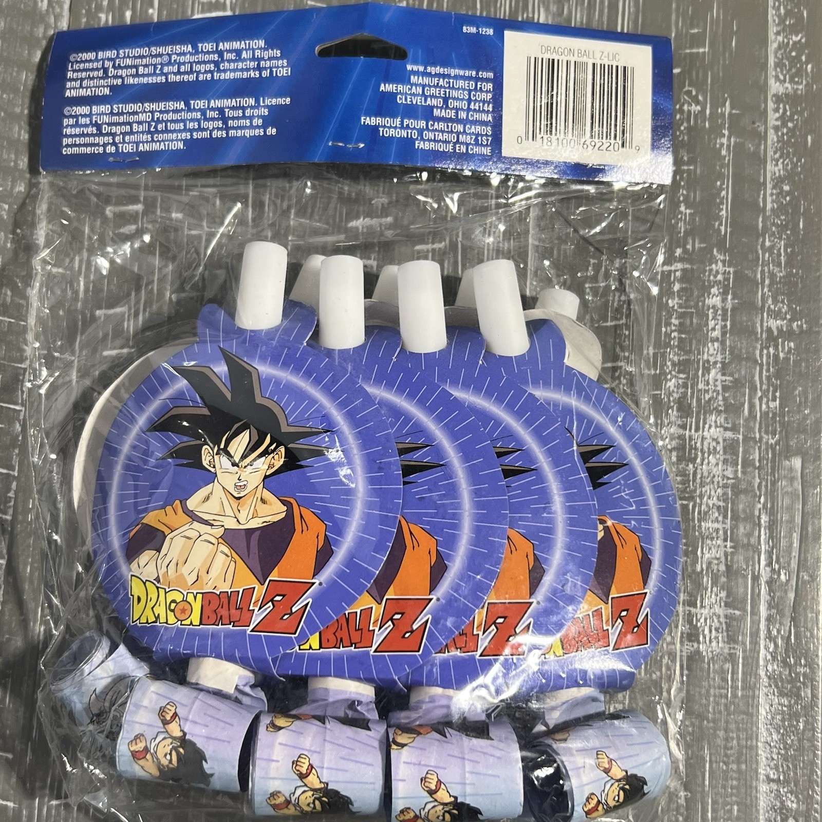 8 Pack DRAGON BALL Z BLOWOUTS ~ Birthday Party Supplies Favors Toei Cartoon GoKu
