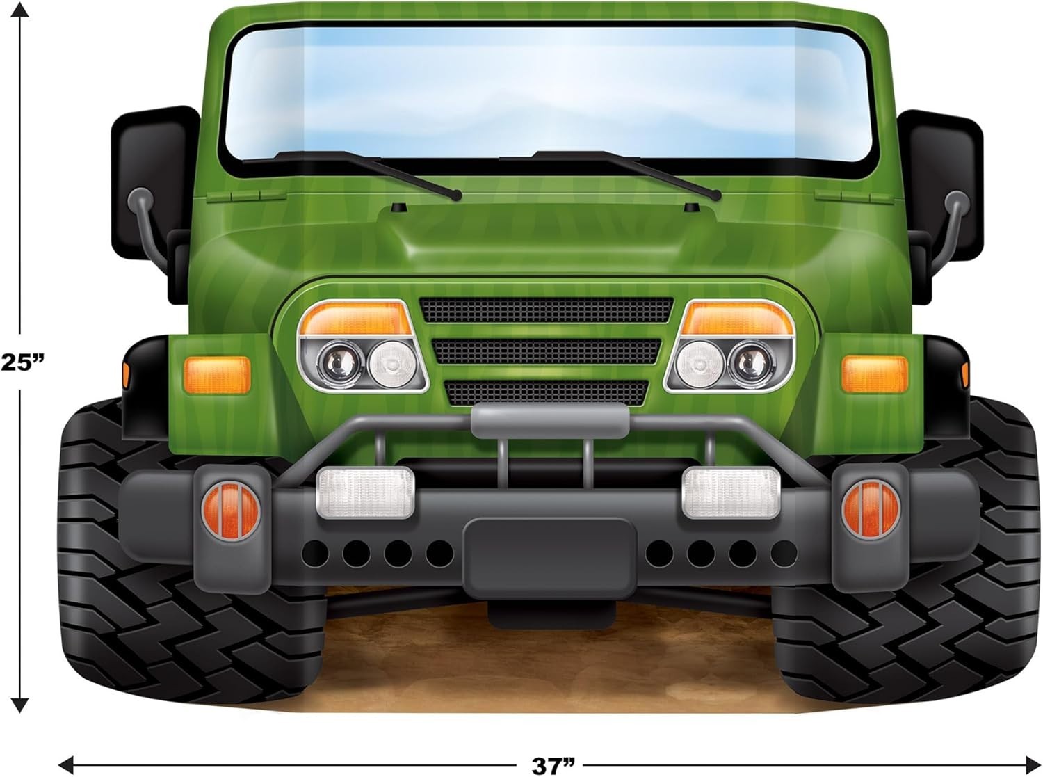 Made in USA Jungle Safari Jeep Photo Cutout – 3’1″ x 25″ for Memorable Moments