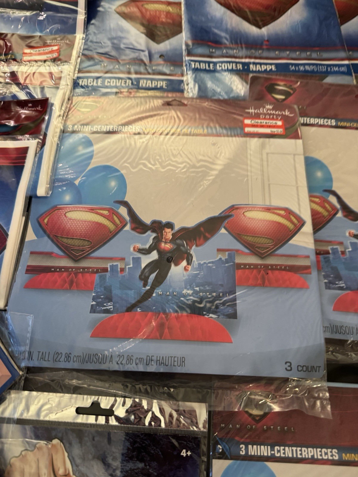 220 Pcs Superman Birthday Party Supplies Decoration Plates Napkins Table Cover