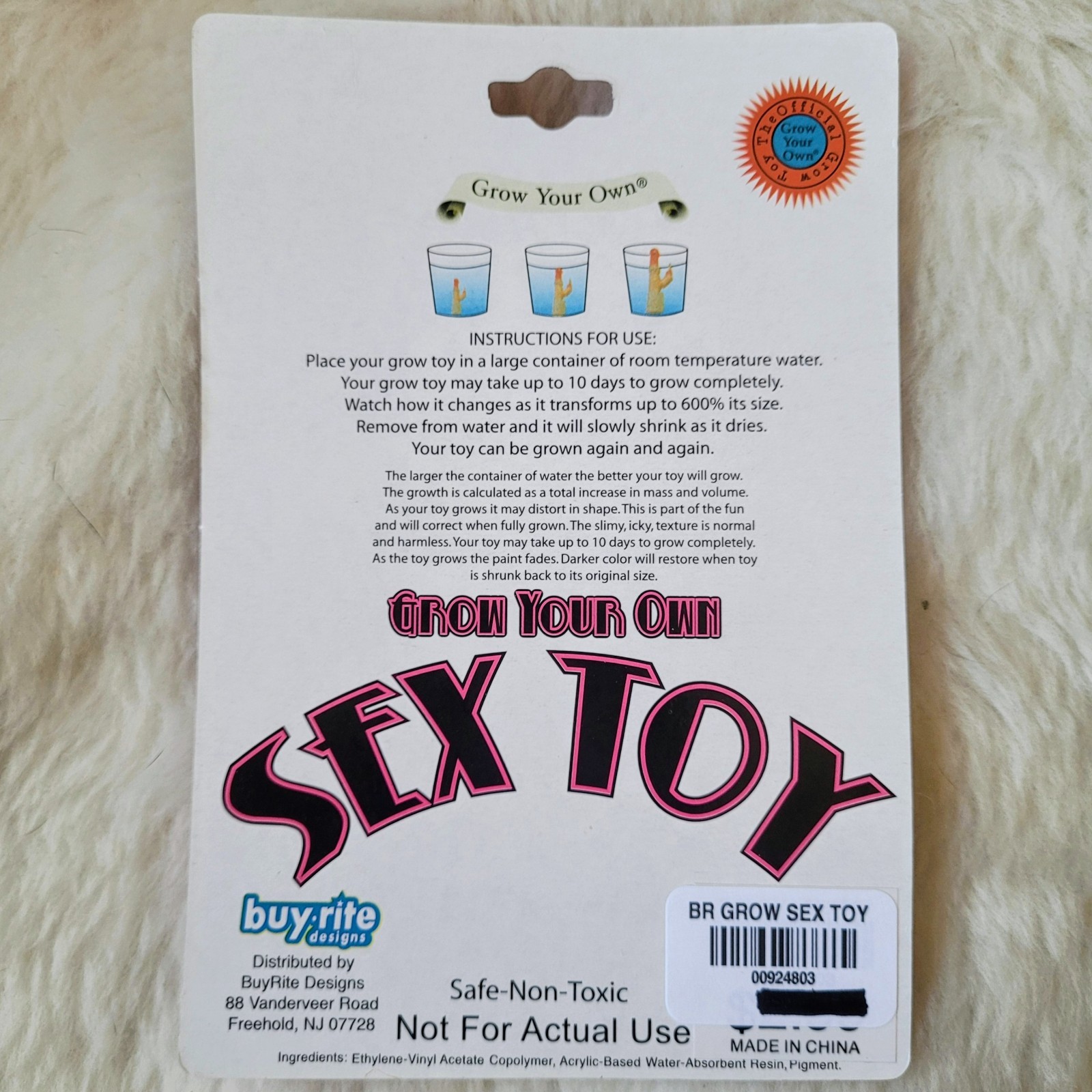 Grow Your Adult Toy 600% in water Hysterical Adult Gag Joke Prank Gift for Women