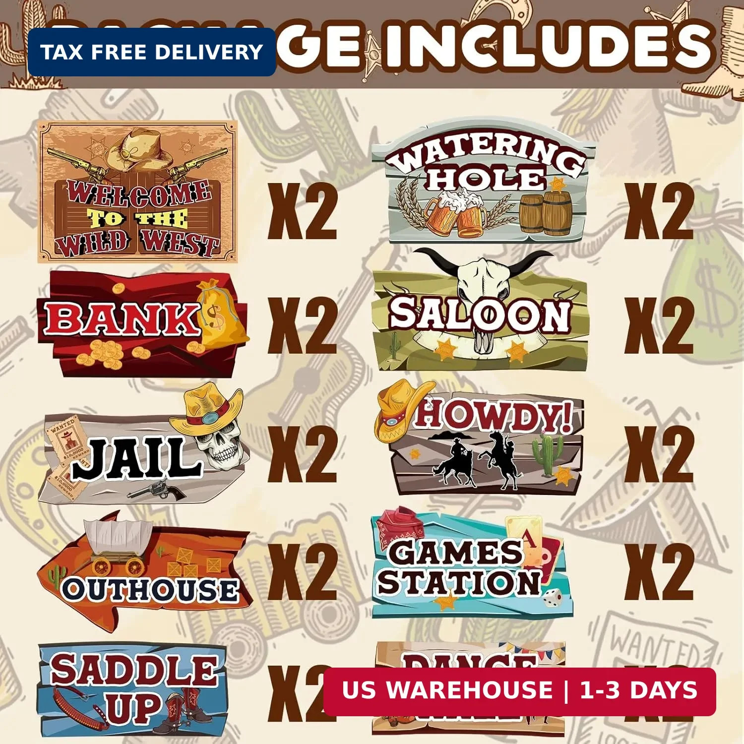 Hooqict Western Birthday Party Decorations 20 Pieces Cowboy Themed Party Signs W