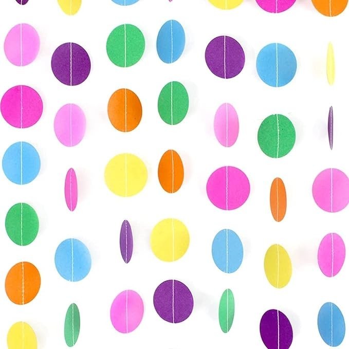 Paper Garland Party Hanging Rainbow (10 Feet long)-Circus Rainbow