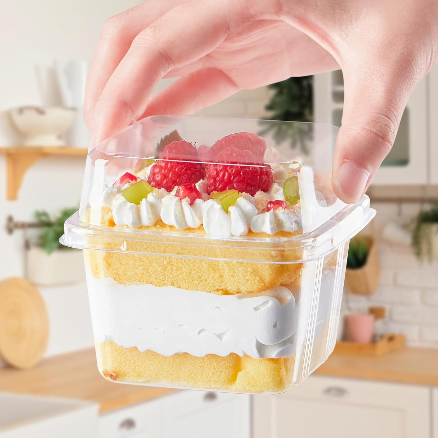 100 Pack 8 oz Plastic Dessert Cups with Lids and Sporks