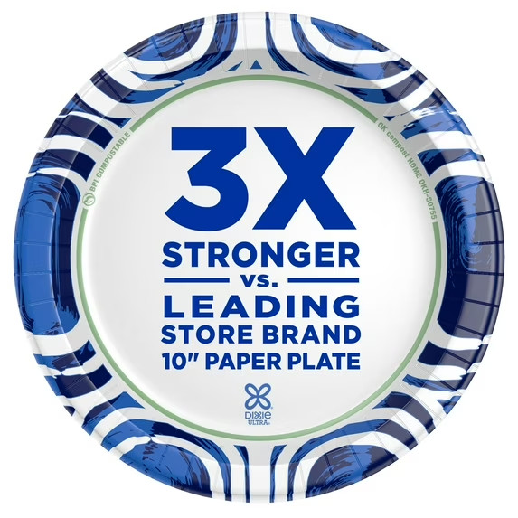 Dixie Ultra Disposable Paper Plates, 8.5″, Multi-Color, 25 Count