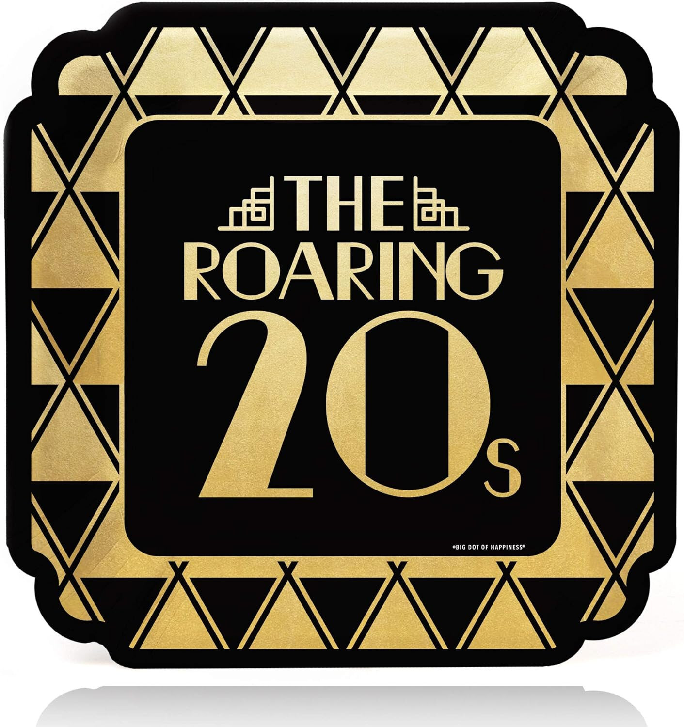 64 Piece Roaring 1920s Gold Foil art deco jazz theme tableware plates napkins