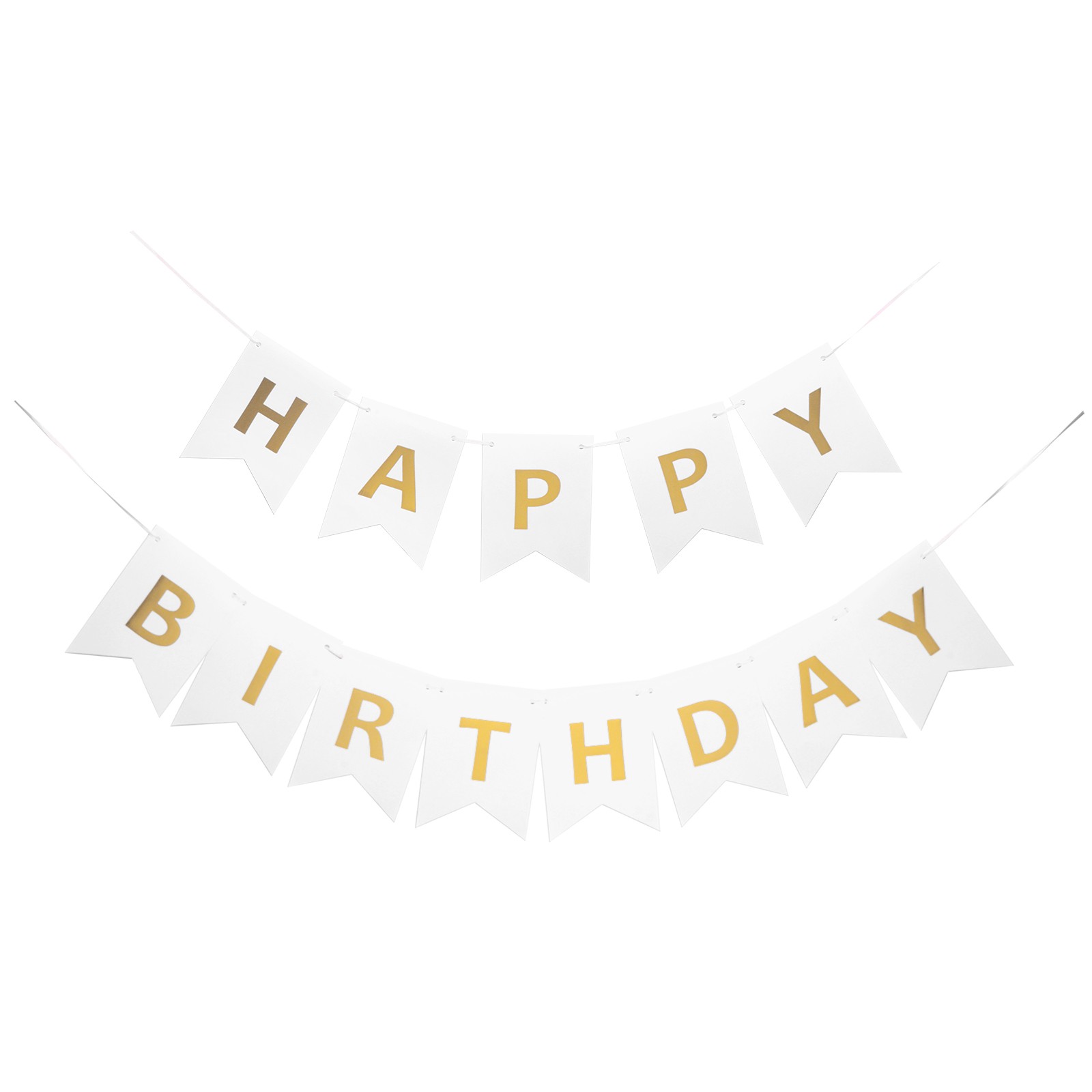 6.7 x 4.7 Inch Birthday Banner for Party Decorations White