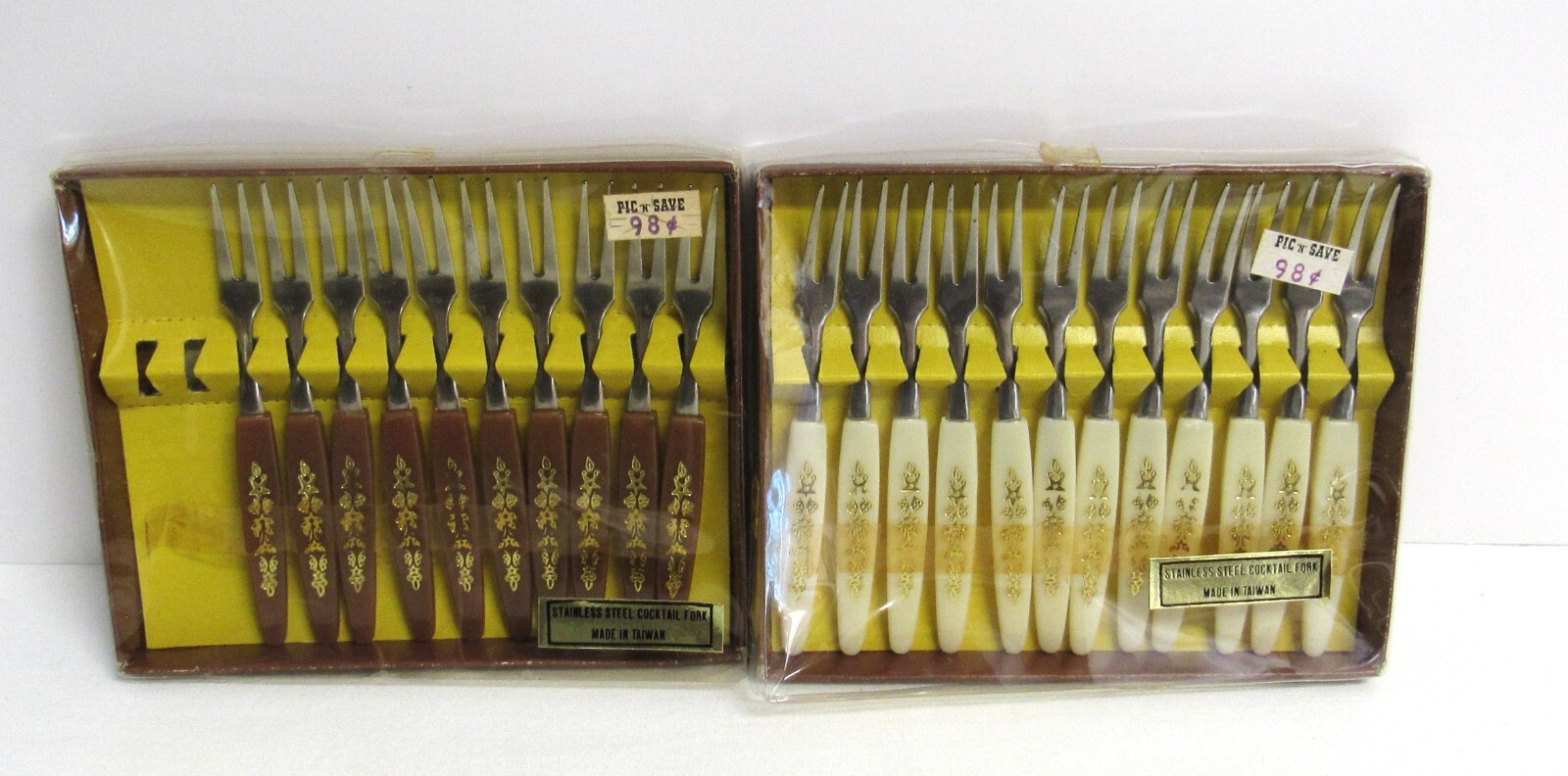 Vintage Cocktail Appetizer Forks, Set of 22, Stainless – 4 inches – NEW and EUC