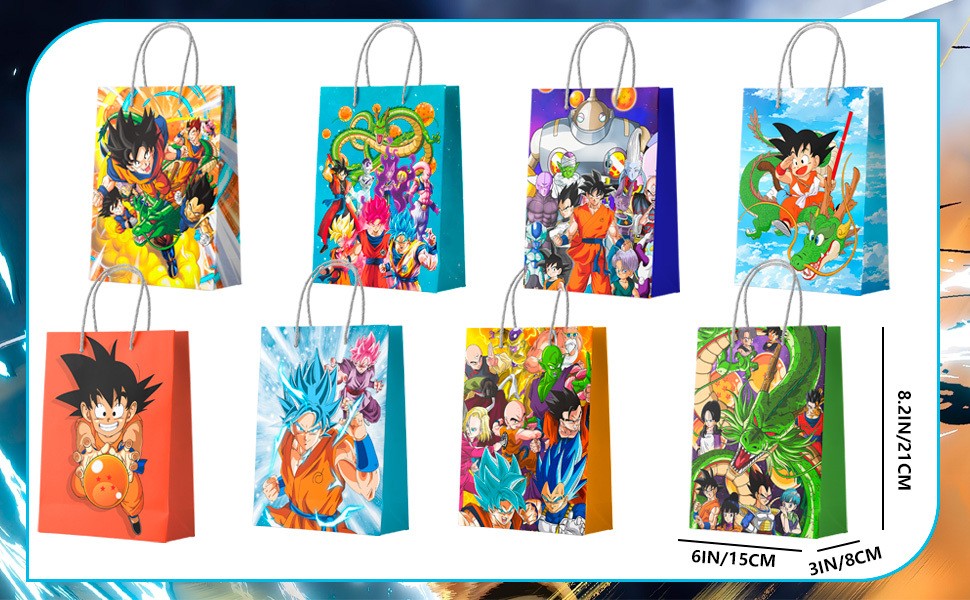 24 Dragon Ball Z Party Bag,Dragon Ball Z Birthday Gift Pack Candy Bag Loot Bags