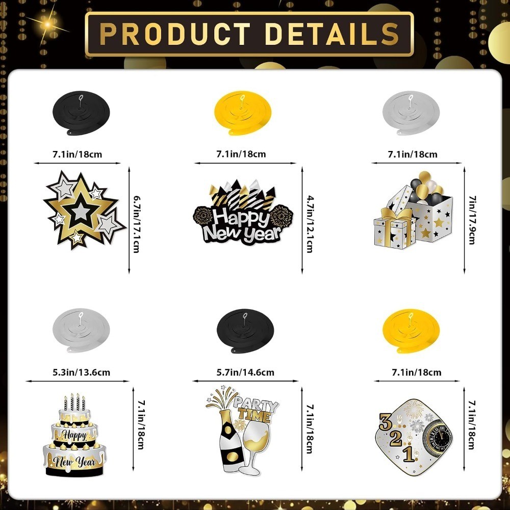Happy New Year Banner Silver: Glitter New Years Eve Party Supplies 2026 Happy