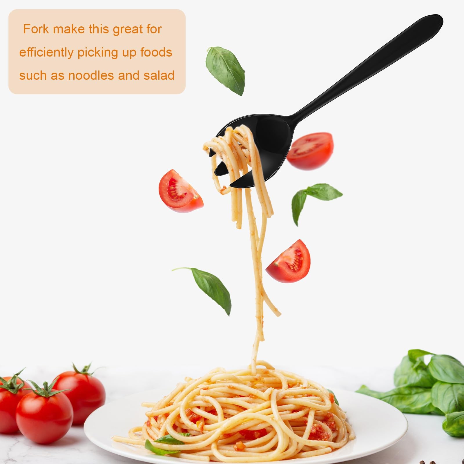 Leriton 40 Set Disposable Plastic Serving Utensils Include10 Pcs 6.3″ Serving To