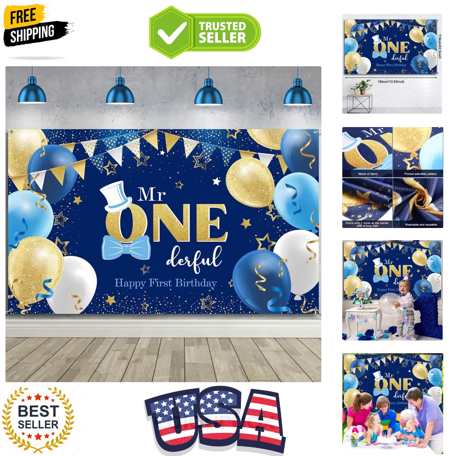 Boys 1st Birthday Decoration Mr. Onederful Birthday Party Supplies Boy 1st Bi…
