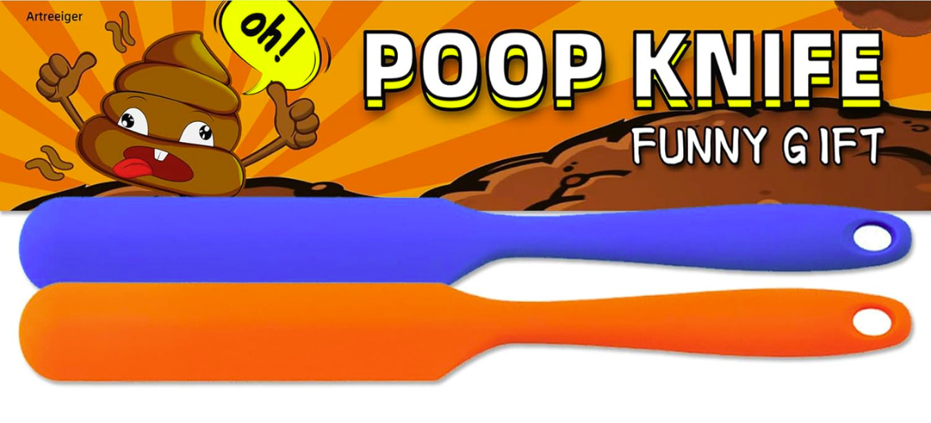 Artreeiger 2 Pack Poop Knife, Silicone Poop Cutter Knife Prank Practical Joke