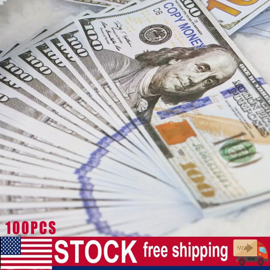 100 PCS Prop Fake Toys Money BANK GAMES CASH PAPER 100 DOLLAR BILLS $ US
