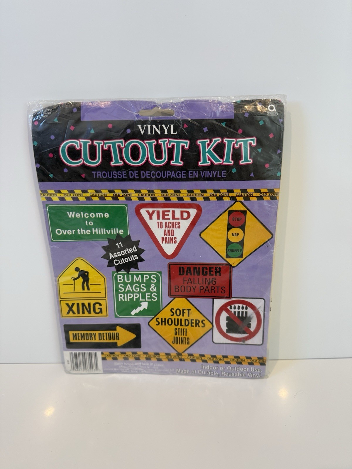 Vinyl Cutout Kit Over the Hill Birthday Decorations Old Zone 11 Piece Reusable